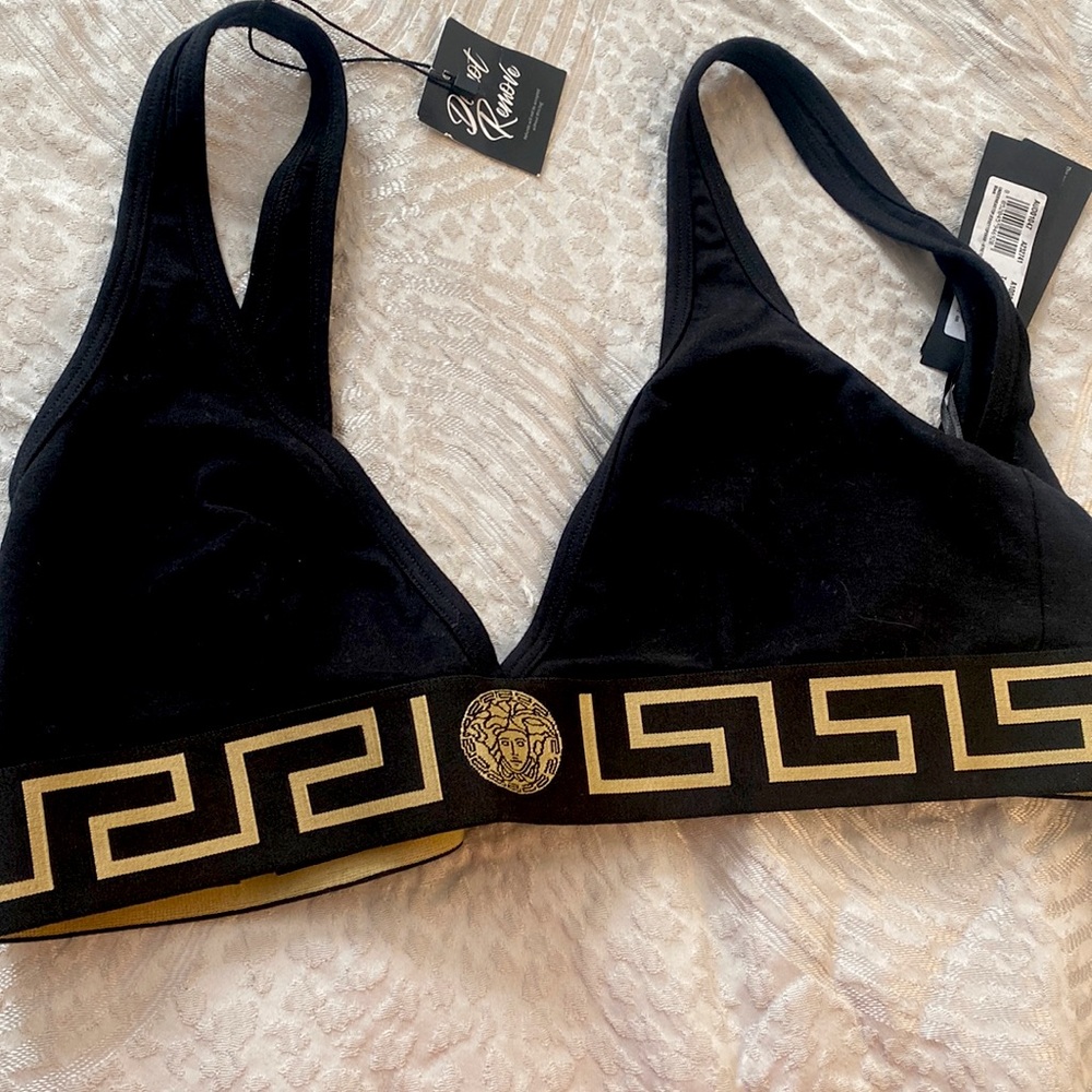 Authentic Versace Greco Border Bralette, never worn. original packaging.